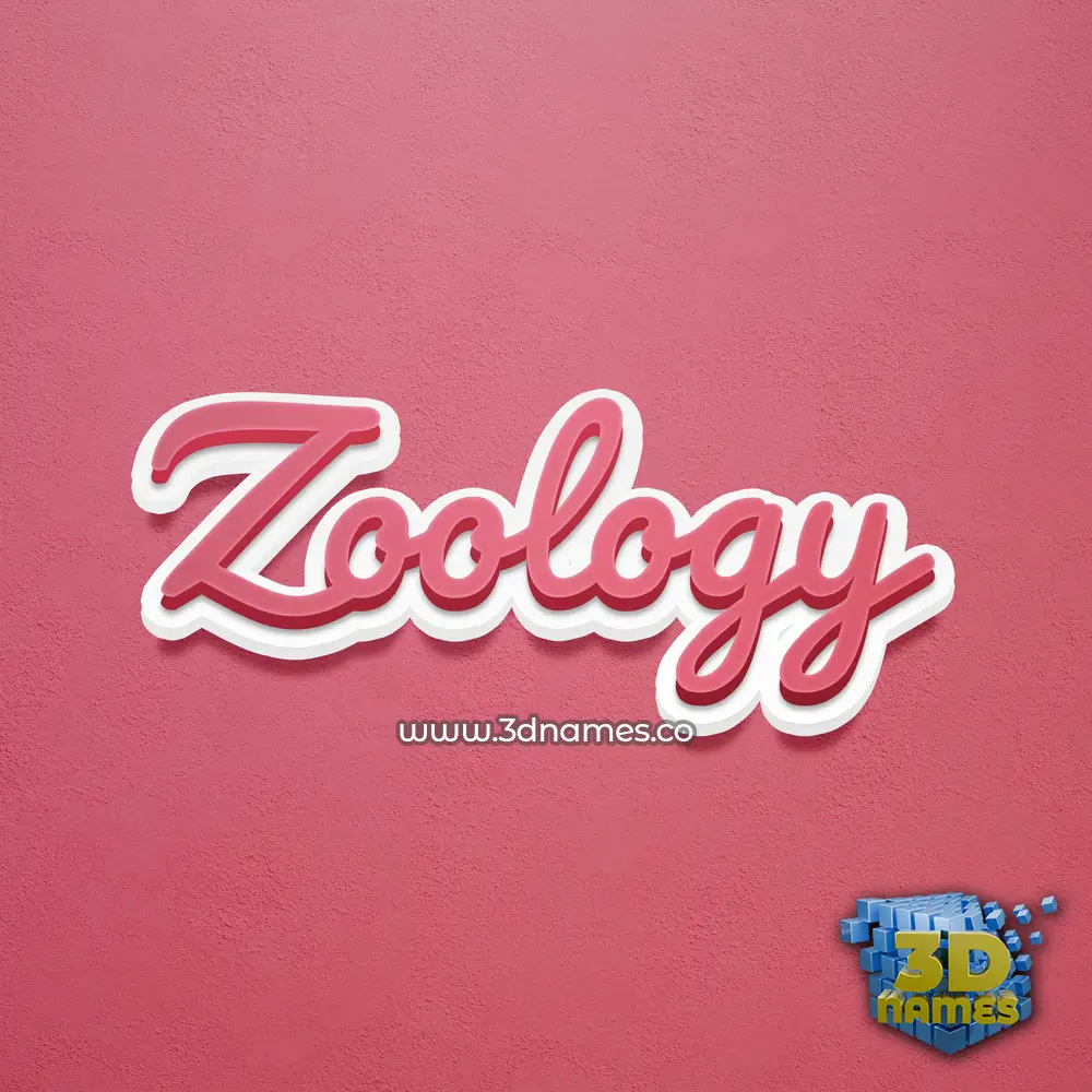 zoology in Red Scribble style - 3D name wallpaper