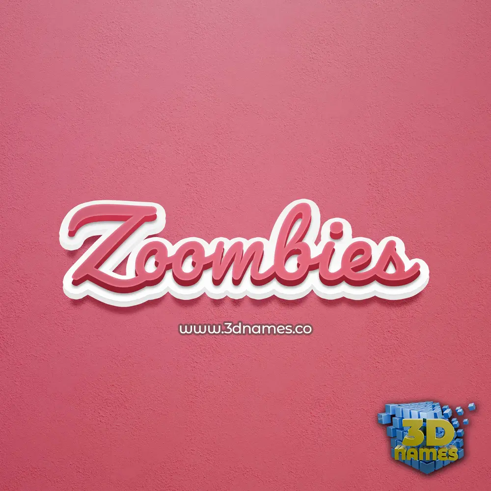 zoombies in Red Scribble style - 3D name wallpaper