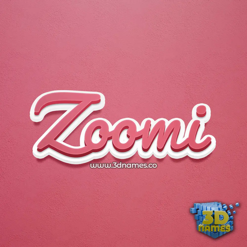 zoomi in Red Scribble style - 3D name wallpaper