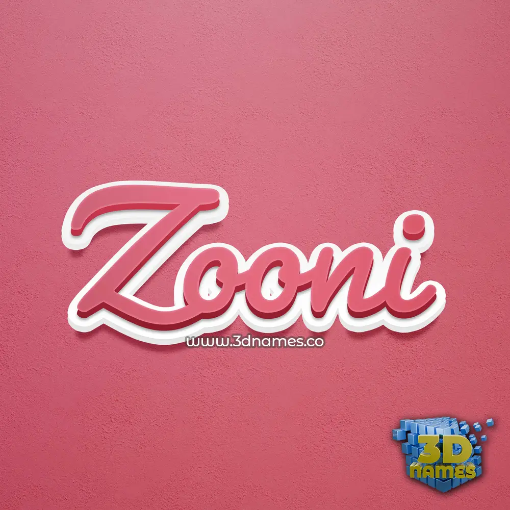 zooni in Red Scribble style - 3D name wallpaper