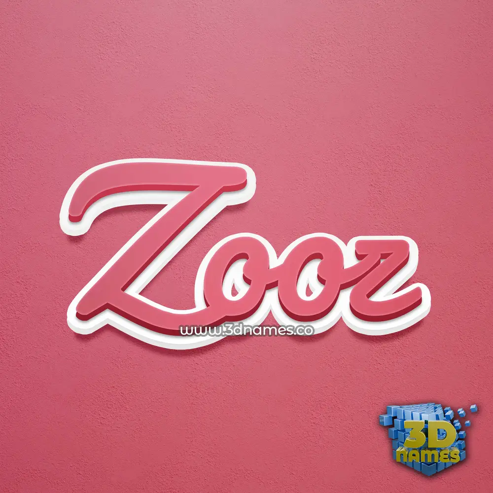 zooz in Red Scribble style - 3D name wallpaper