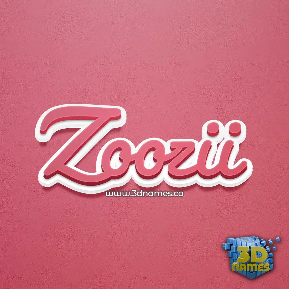 zoozii in Red Scribble style - 3D name wallpaper