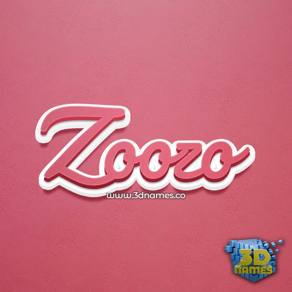 zoozo in Red Scribble style - 3D name wallpaper