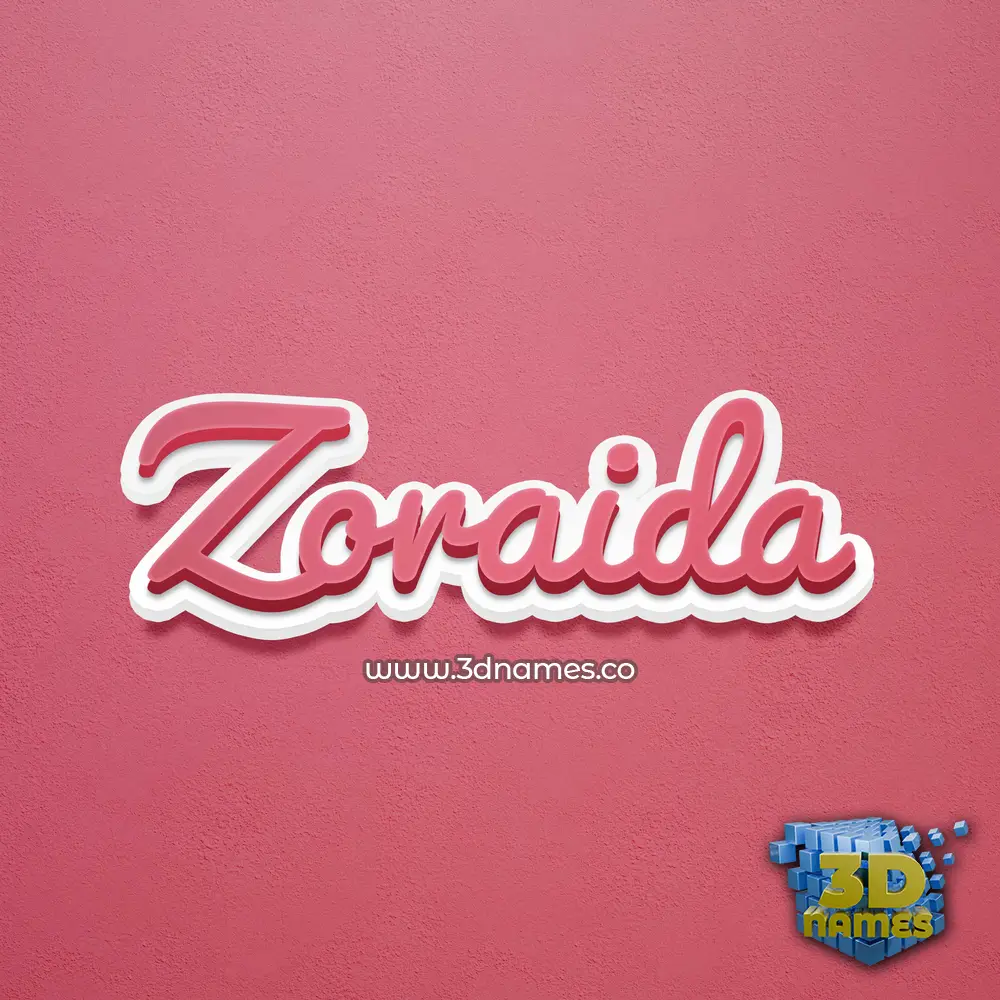 zoraida in Red Scribble style - 3D name wallpaper