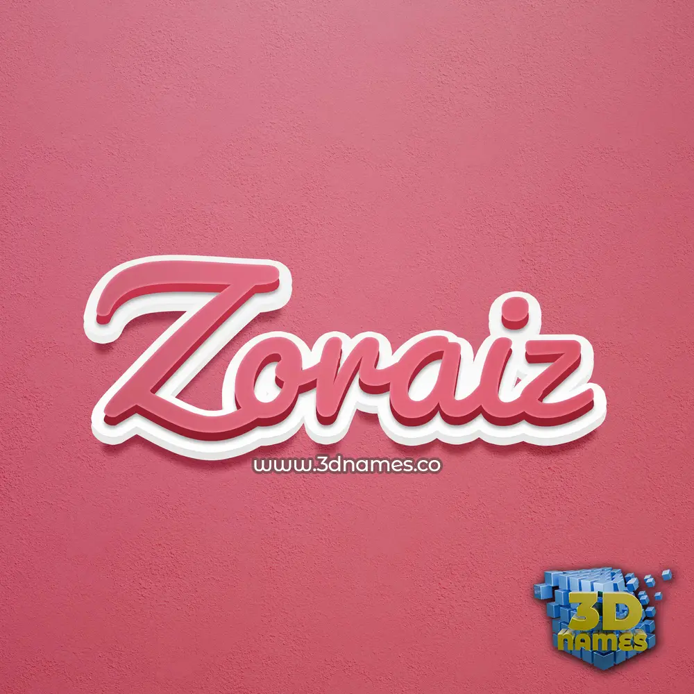 zoraiz in Red Scribble style - 3D name wallpaper