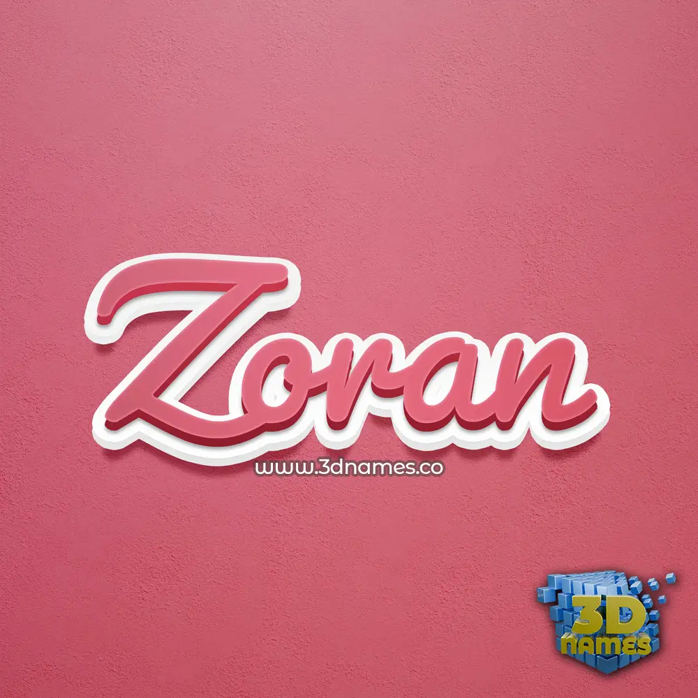 zoran in Red Scribble style - 3D name wallpaper