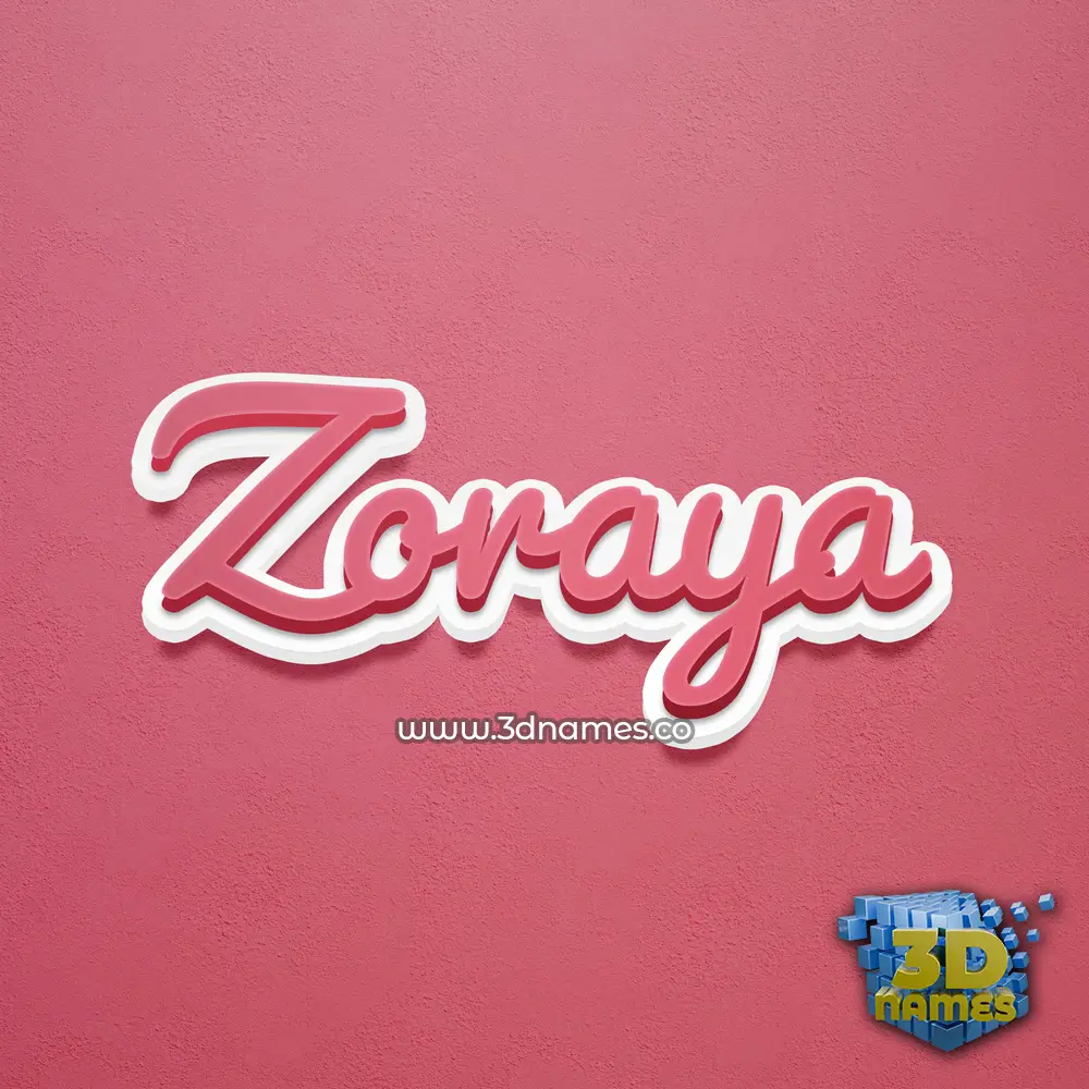 zoraya in Red Scribble style - 3D name wallpaper