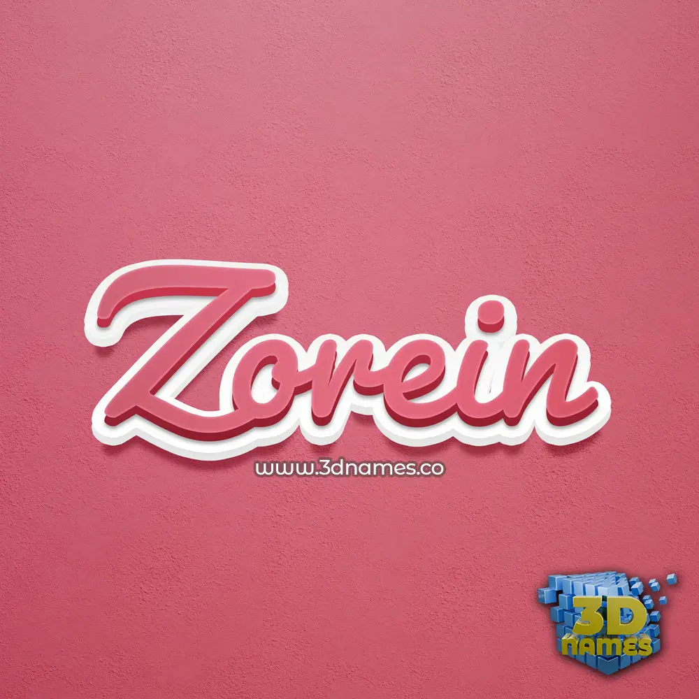 zorein in Red Scribble style - 3D name wallpaper