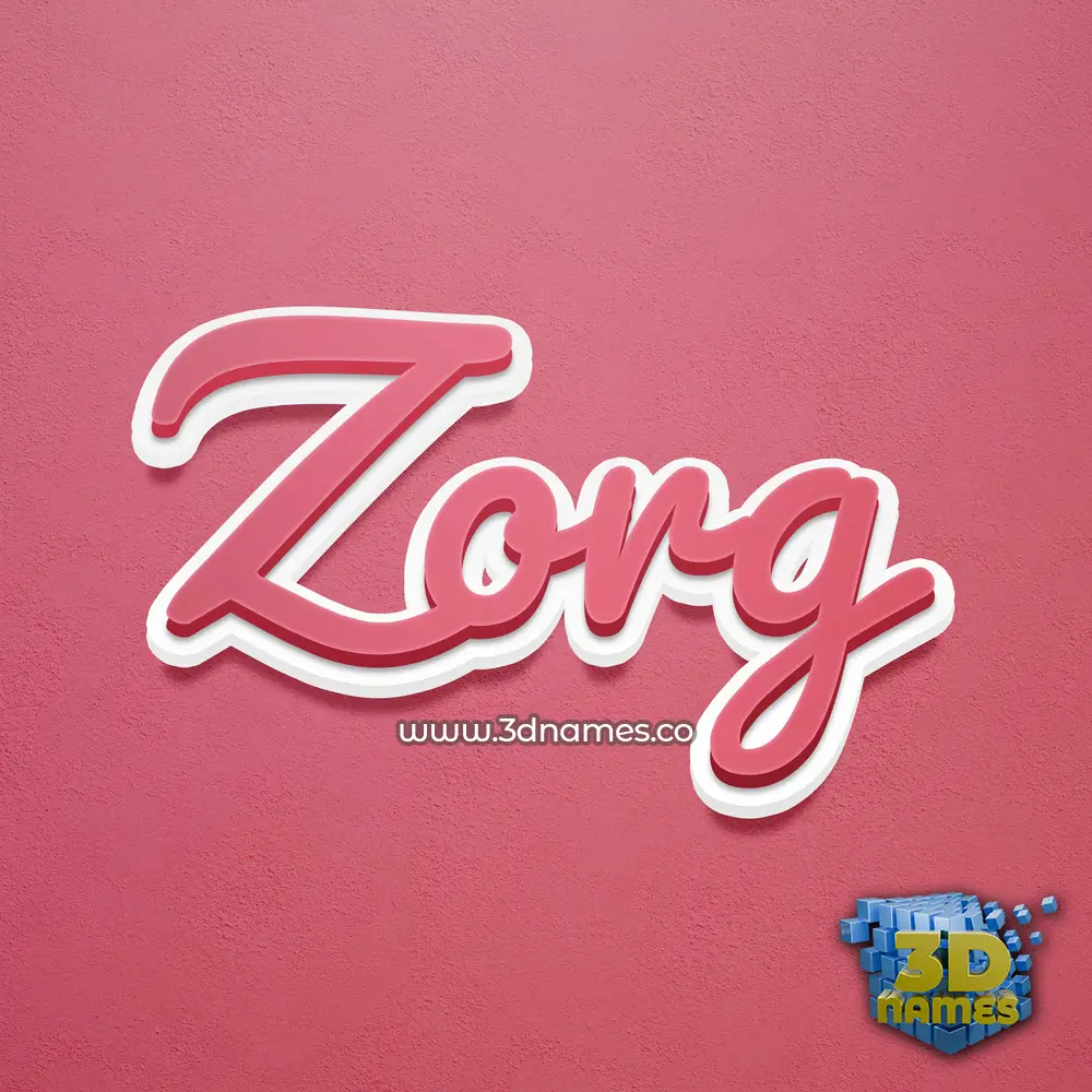 zorg in Red Scribble style - 3D name wallpaper