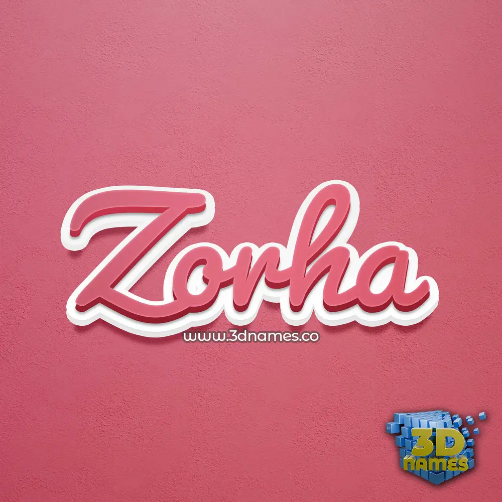zorha in Red Scribble style - 3D name wallpaper