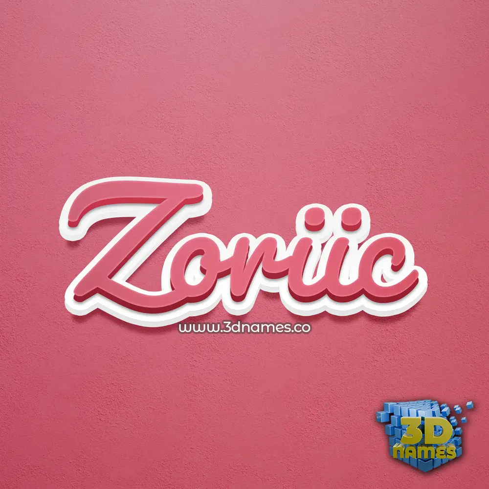 zoriic in Red Scribble style - 3D name wallpaper