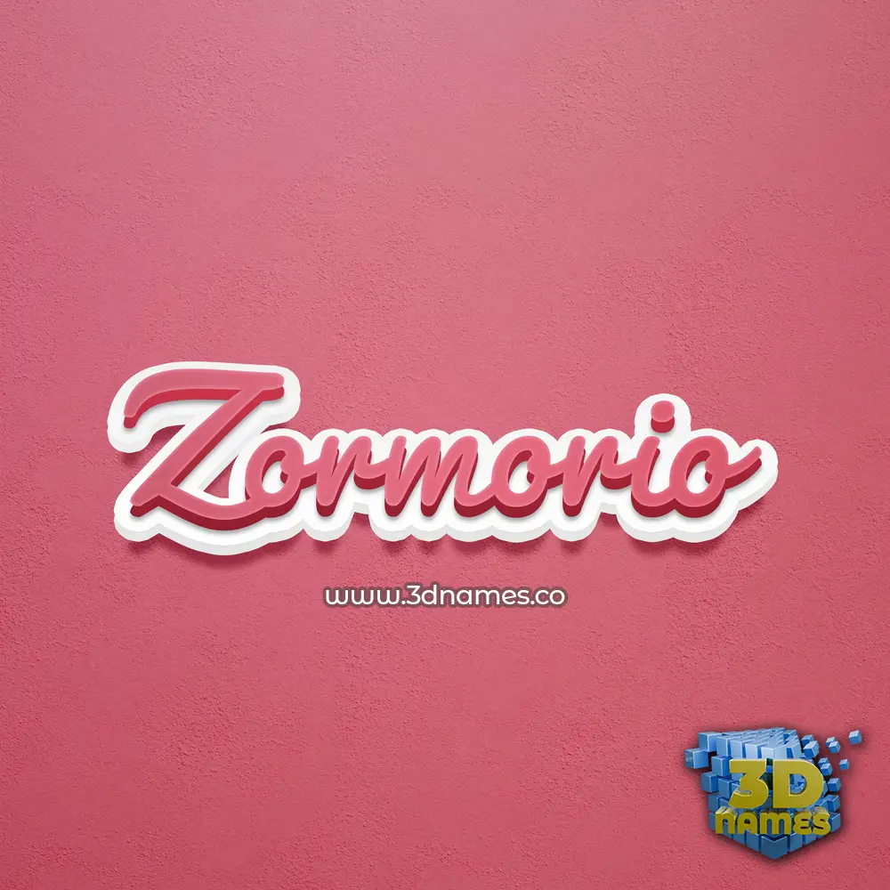 zormorio in Red Scribble style - 3D name wallpaper