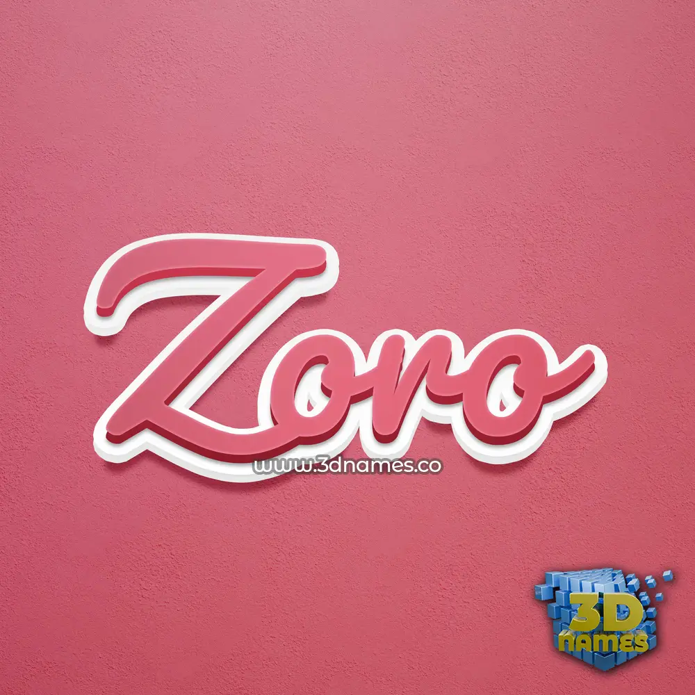 zoro in Red Scribble style - 3D name wallpaper