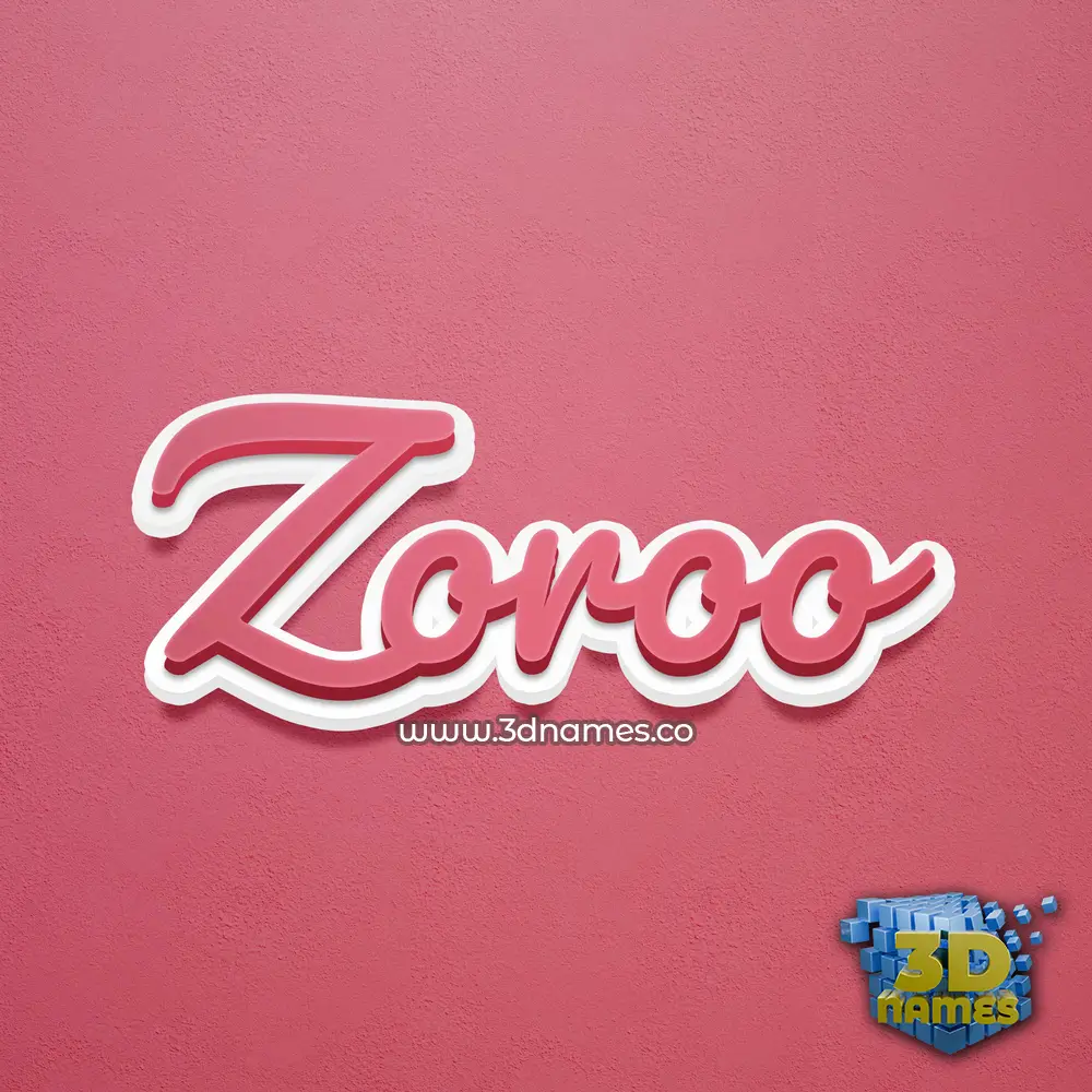 zoroo in Red Scribble style - 3D name wallpaper