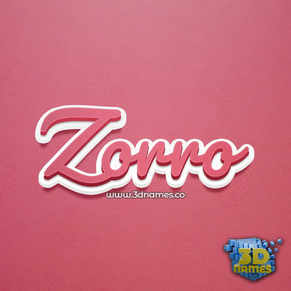 zorro in Red Scribble style - 3D name wallpaper