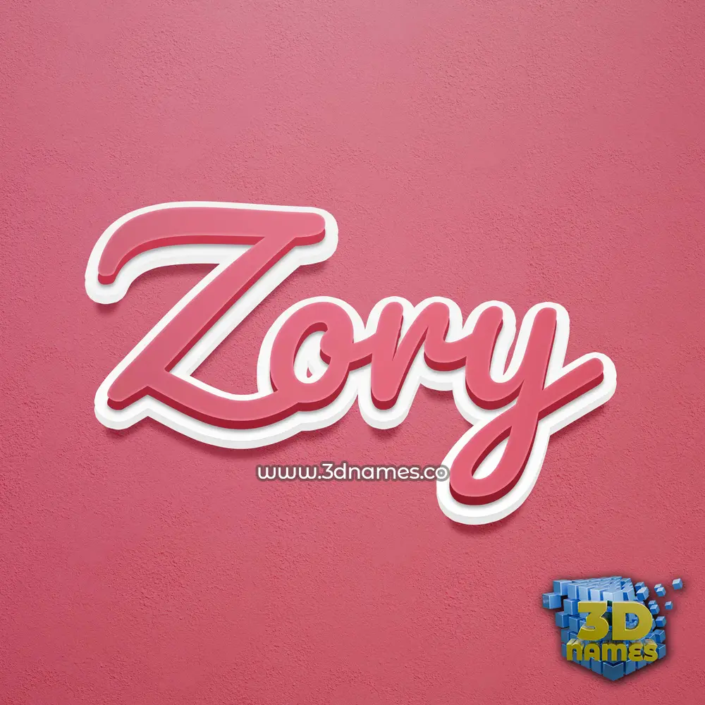 zory in Red Scribble style - 3D name wallpaper