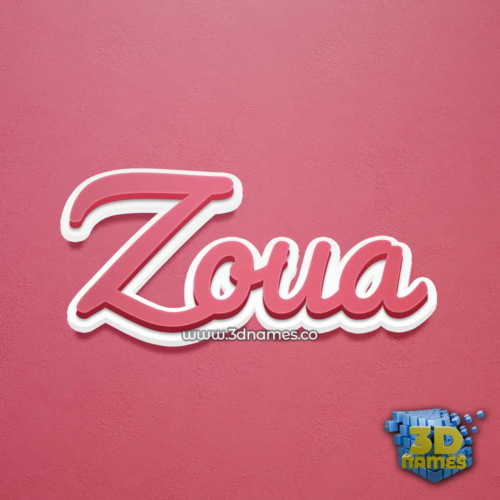 zoua in Red Scribble style - 3D name wallpaper