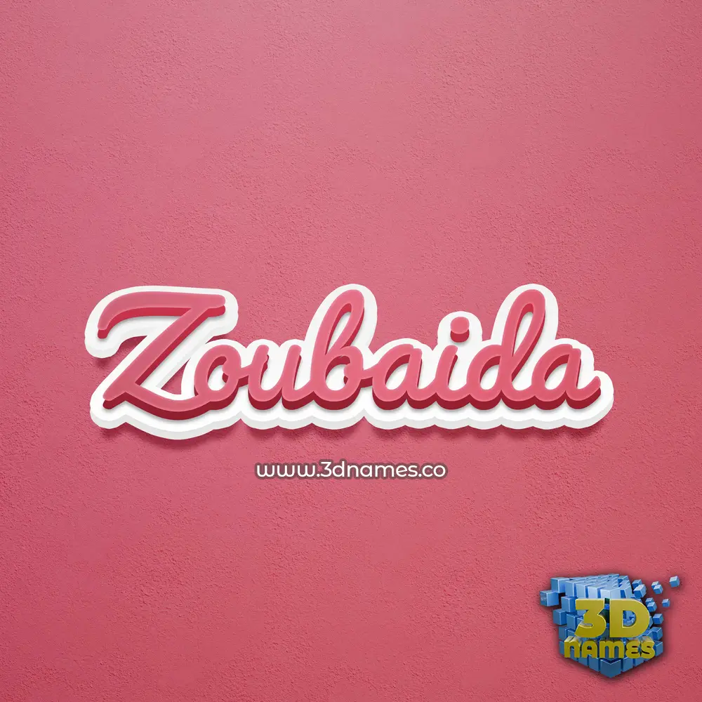 zoubaida in Red Scribble style - 3D name wallpaper