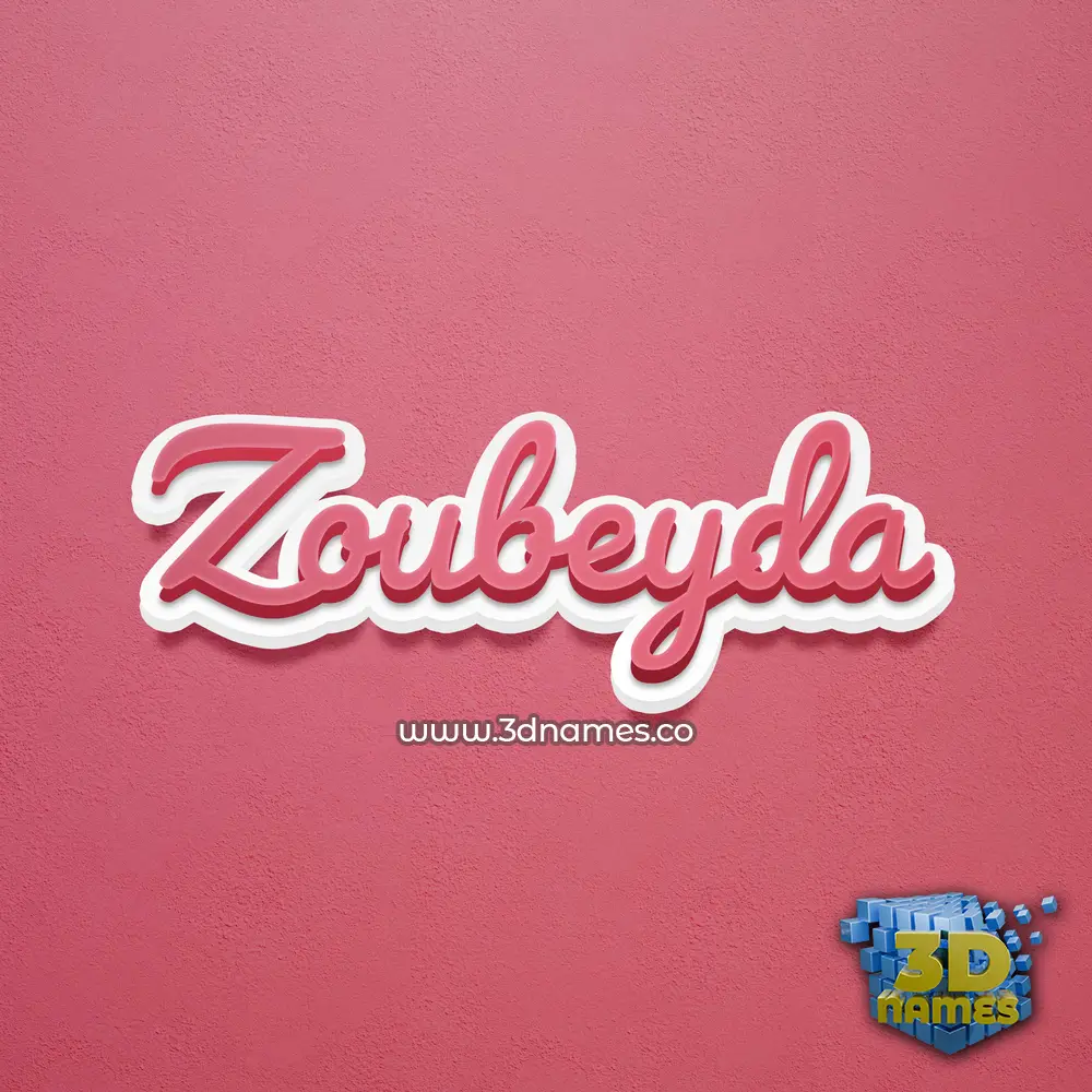 zoubeyda in Red Scribble style - 3D name wallpaper