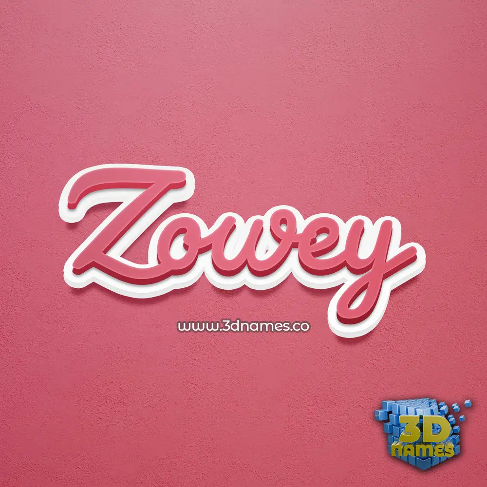 zowey in Red Scribble style - 3D name wallpaper