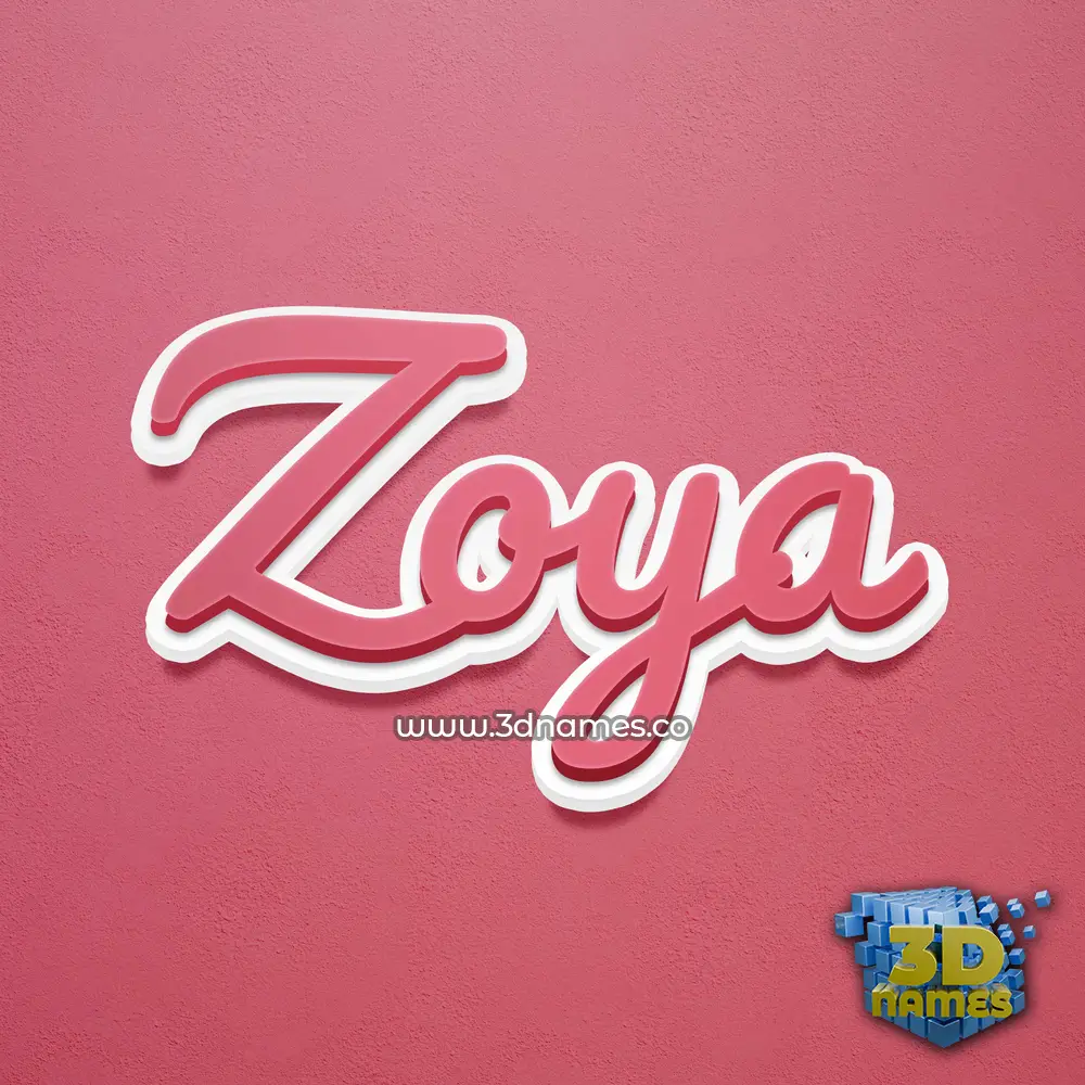 zoya in Red Scribble style - 3D name wallpaper