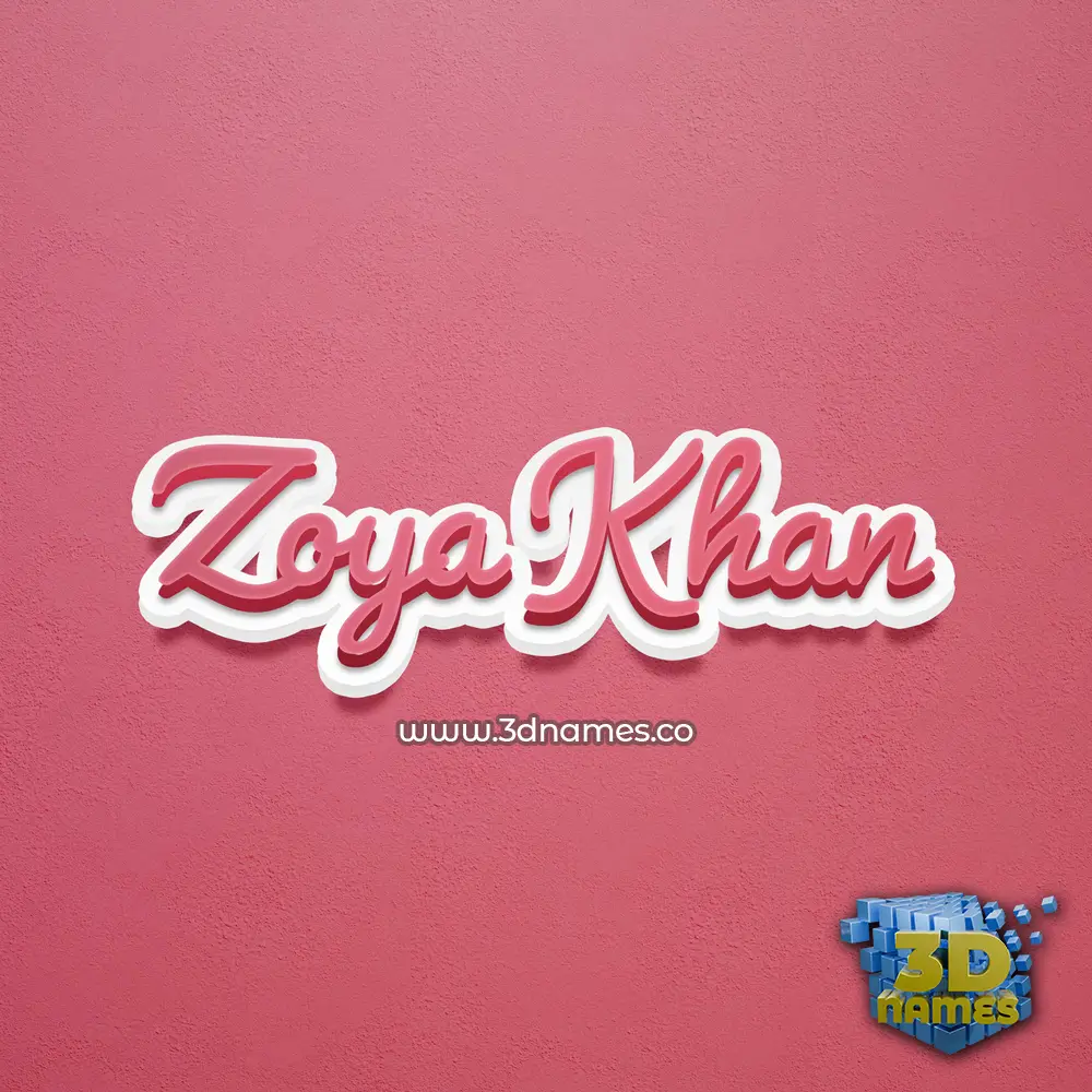 zoya khan in Red Scribble style - 3D name wallpaper