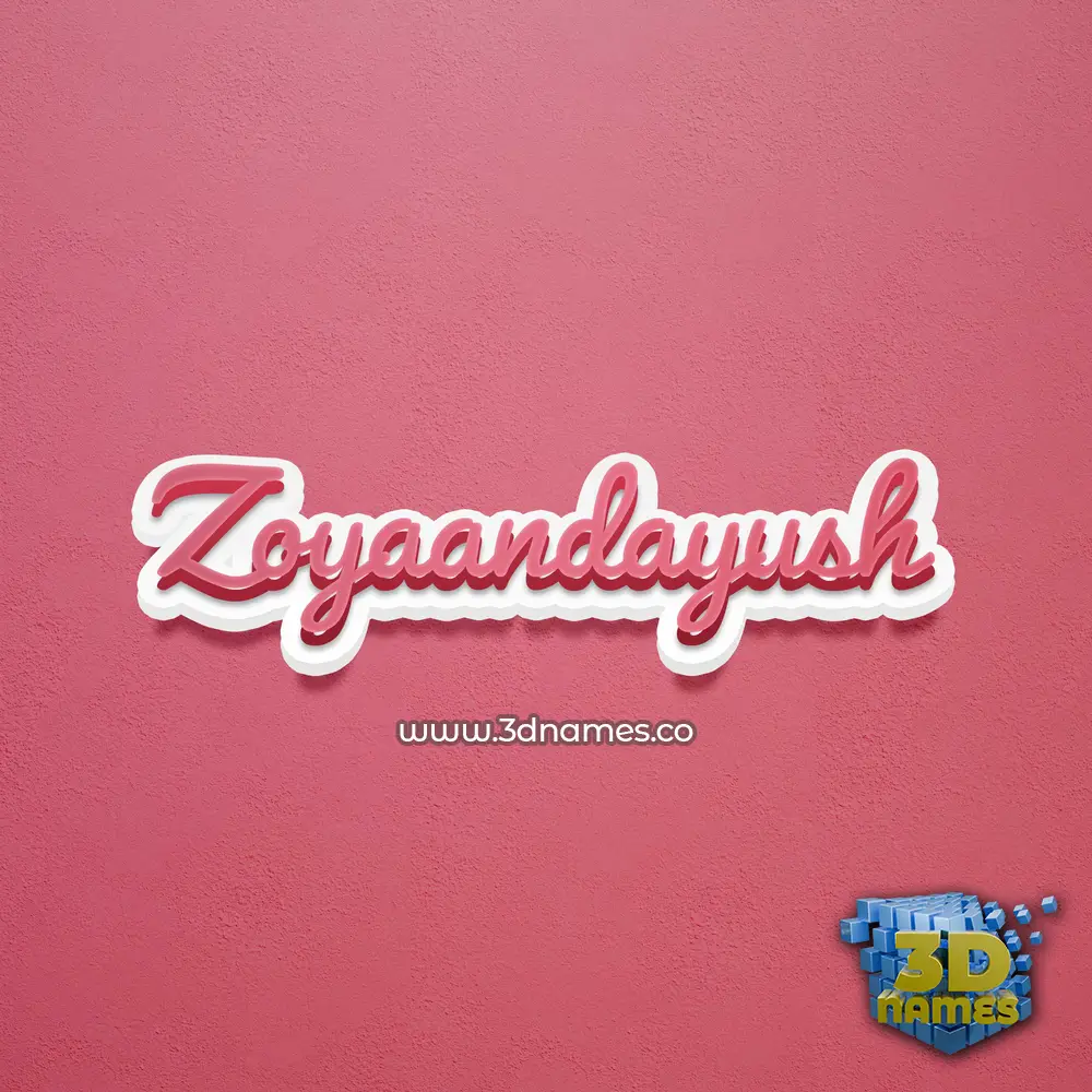 zoyaandayush in Red Scribble style - 3D name wallpaper