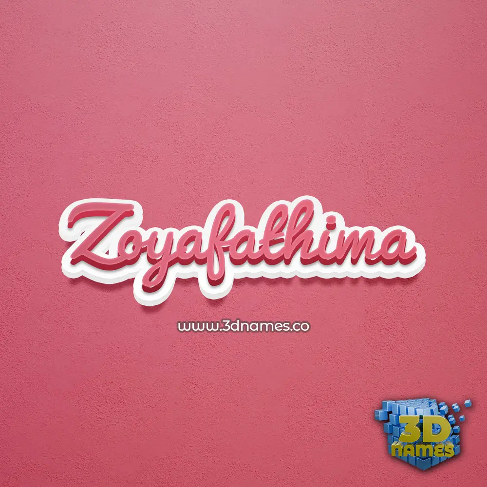 zoyafathima in Red Scribble style - 3D name wallpaper