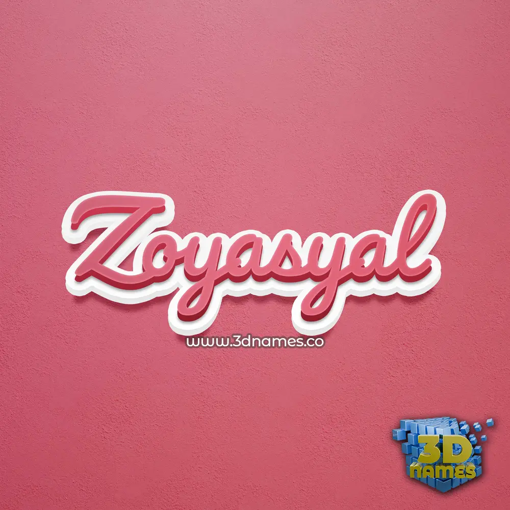 zoyasyal in Red Scribble style - 3D name wallpaper