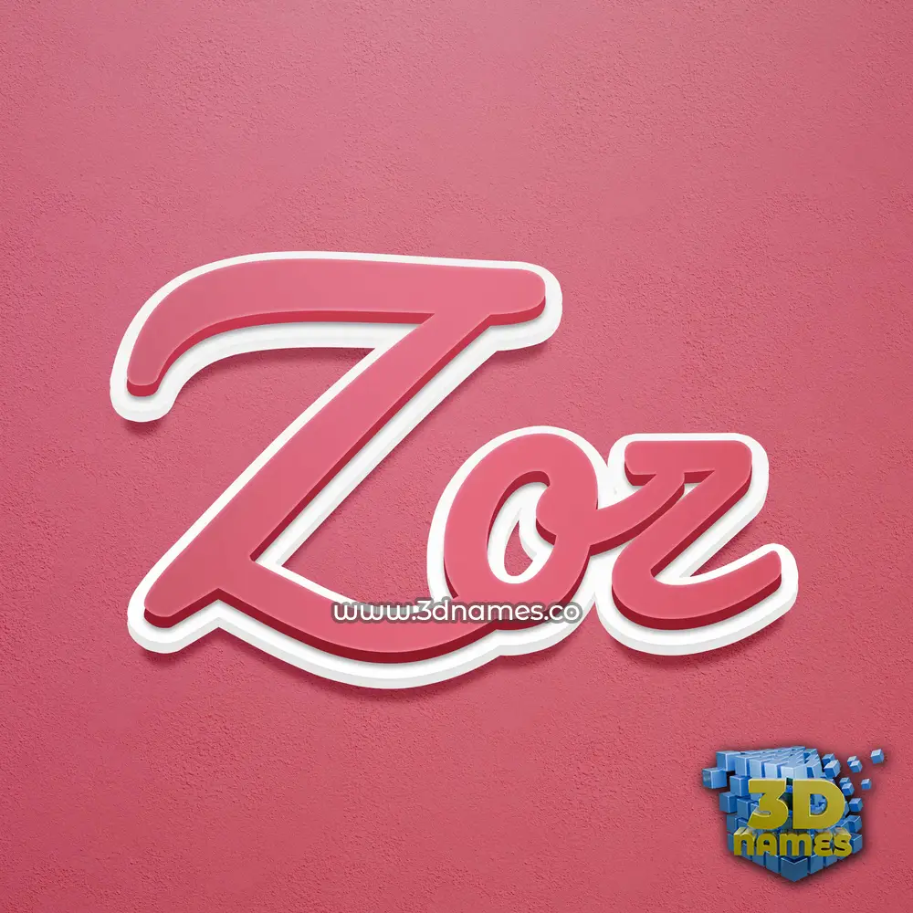zoz in Red Scribble style - 3D name wallpaper