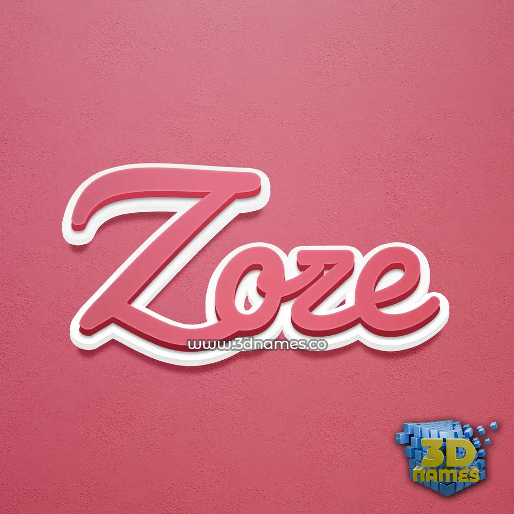 zoze in Red Scribble style - 3D name wallpaper