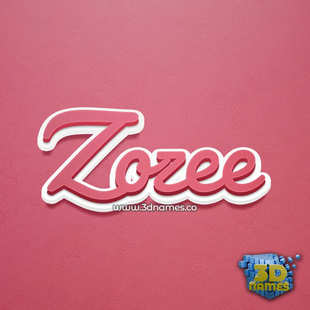 zozee in Red Scribble style - 3D name wallpaper