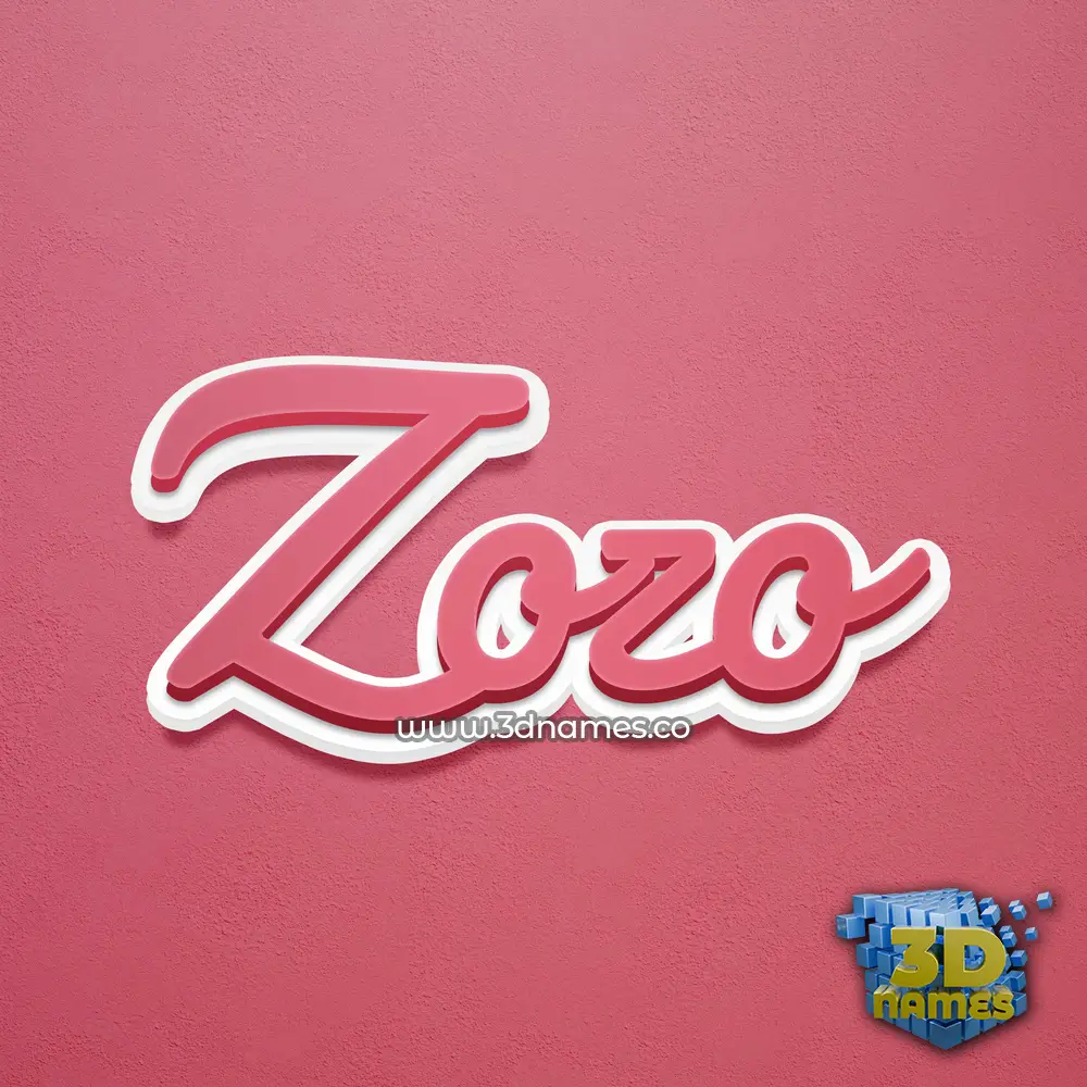 zozo in Red Scribble style - 3D name wallpaper