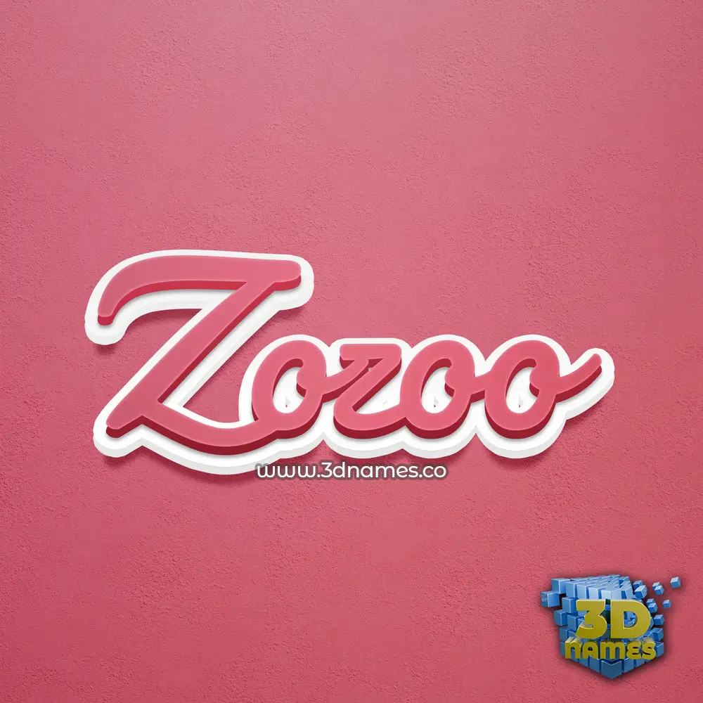 zozoo in Red Scribble style - 3D name wallpaper