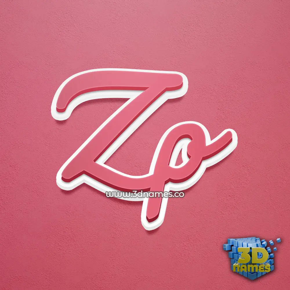 zp in Red Scribble style - 3D name wallpaper