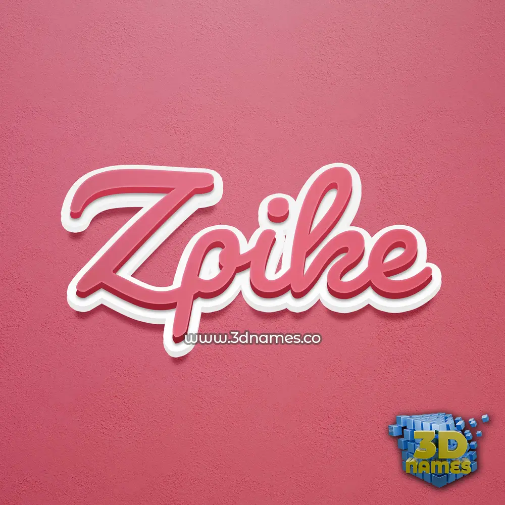 zpike in Red Scribble style - 3D name wallpaper