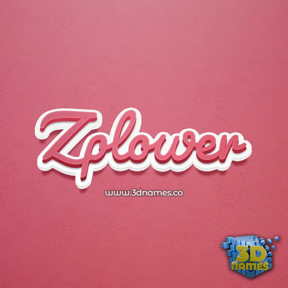 zplower in Red Scribble style - 3D name wallpaper