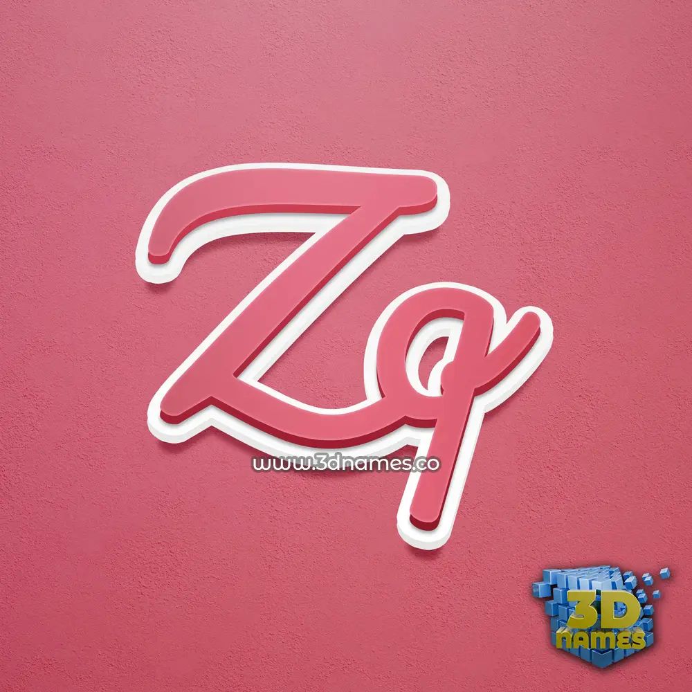 zq in Red Scribble style - 3D name wallpaper