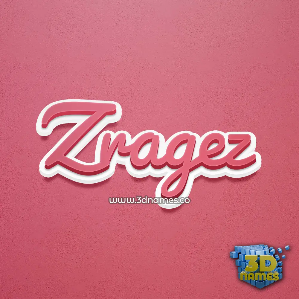 zragez in Red Scribble style - 3D name wallpaper