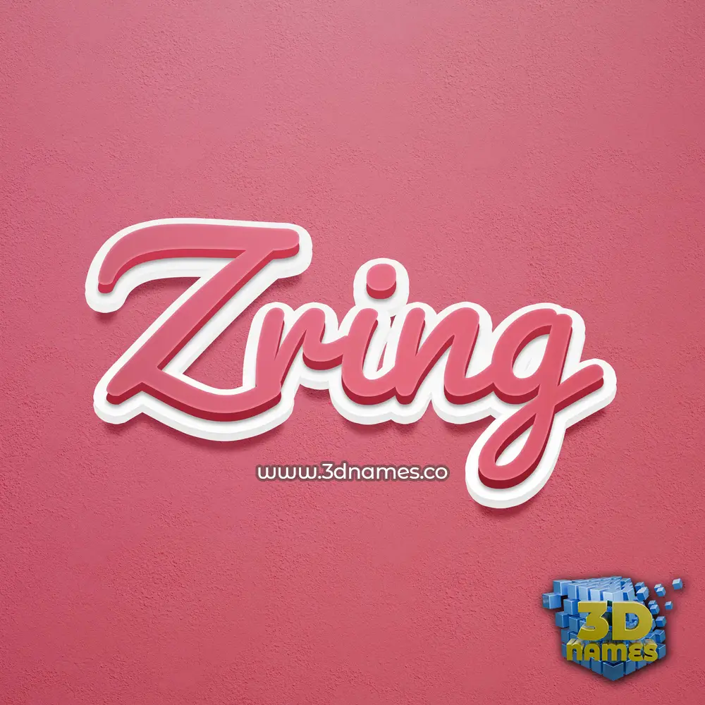 zring in Red Scribble style - 3D name wallpaper