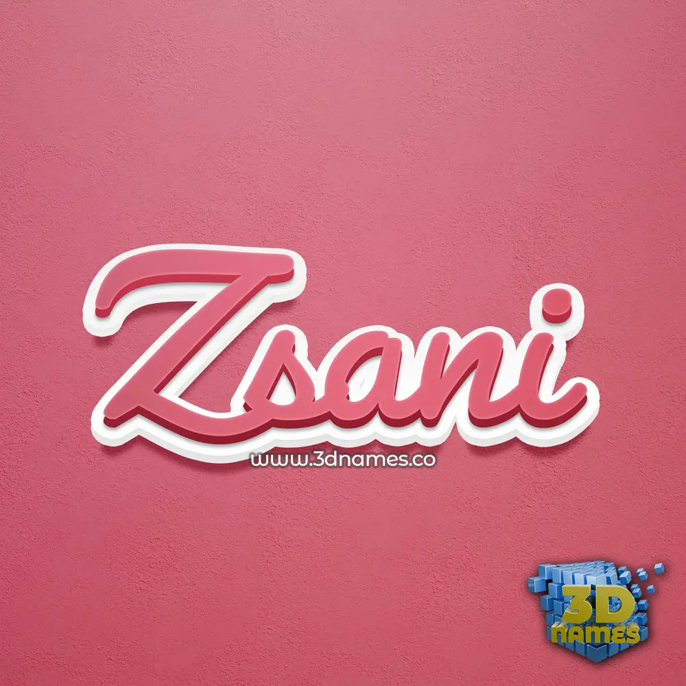 zsani in Red Scribble style - 3D name wallpaper