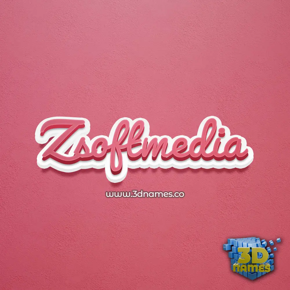 zsoftmedia in Red Scribble style - 3D name wallpaper