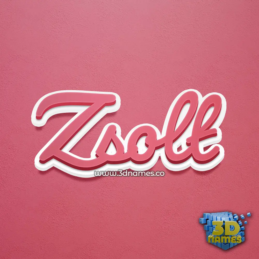 zsolt in Red Scribble style - 3D name wallpaper