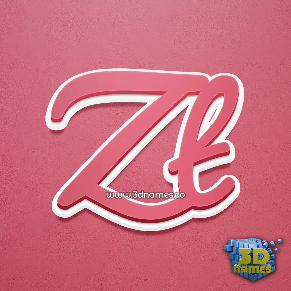 zt in Red Scribble style - 3D name wallpaper
