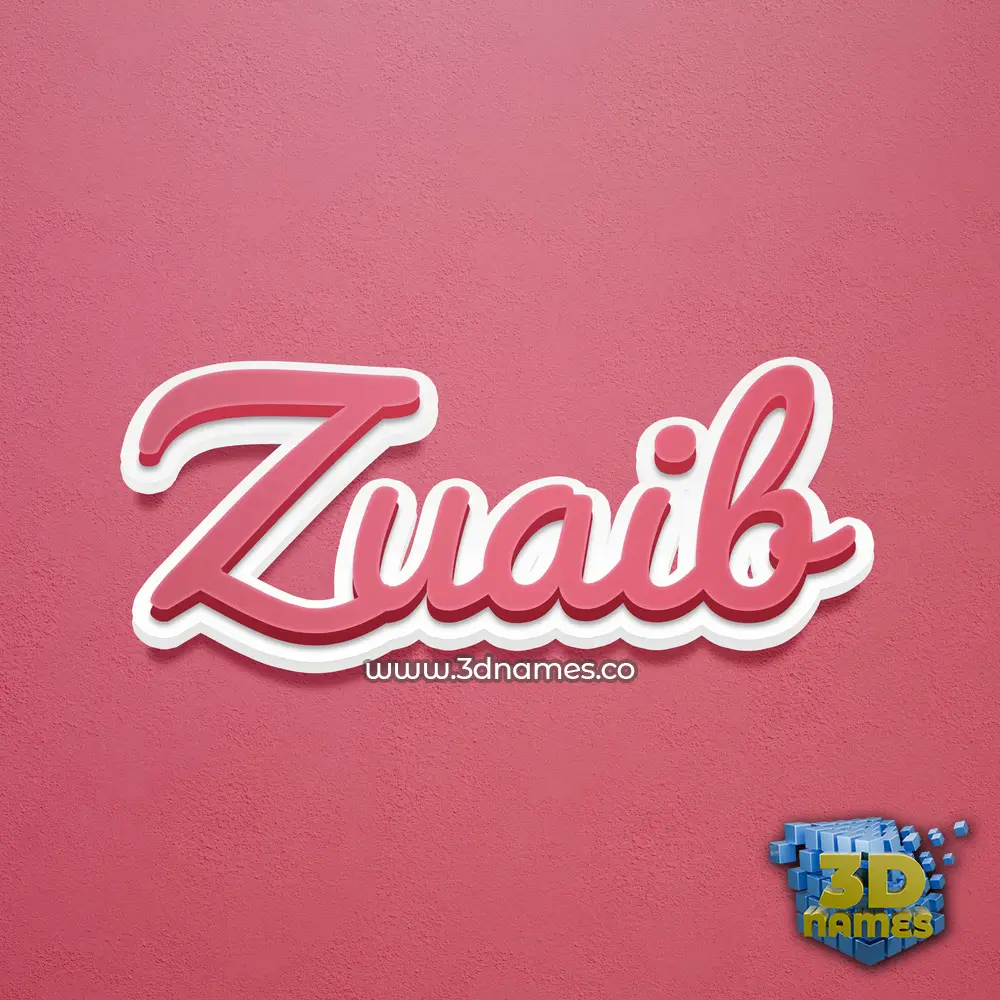 zuaib in Red Scribble style - 3D name wallpaper