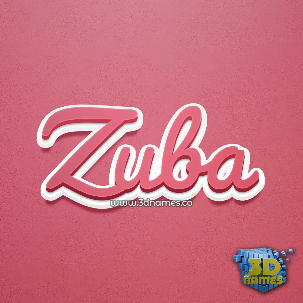 zuba in Red Scribble style - 3D name wallpaper
