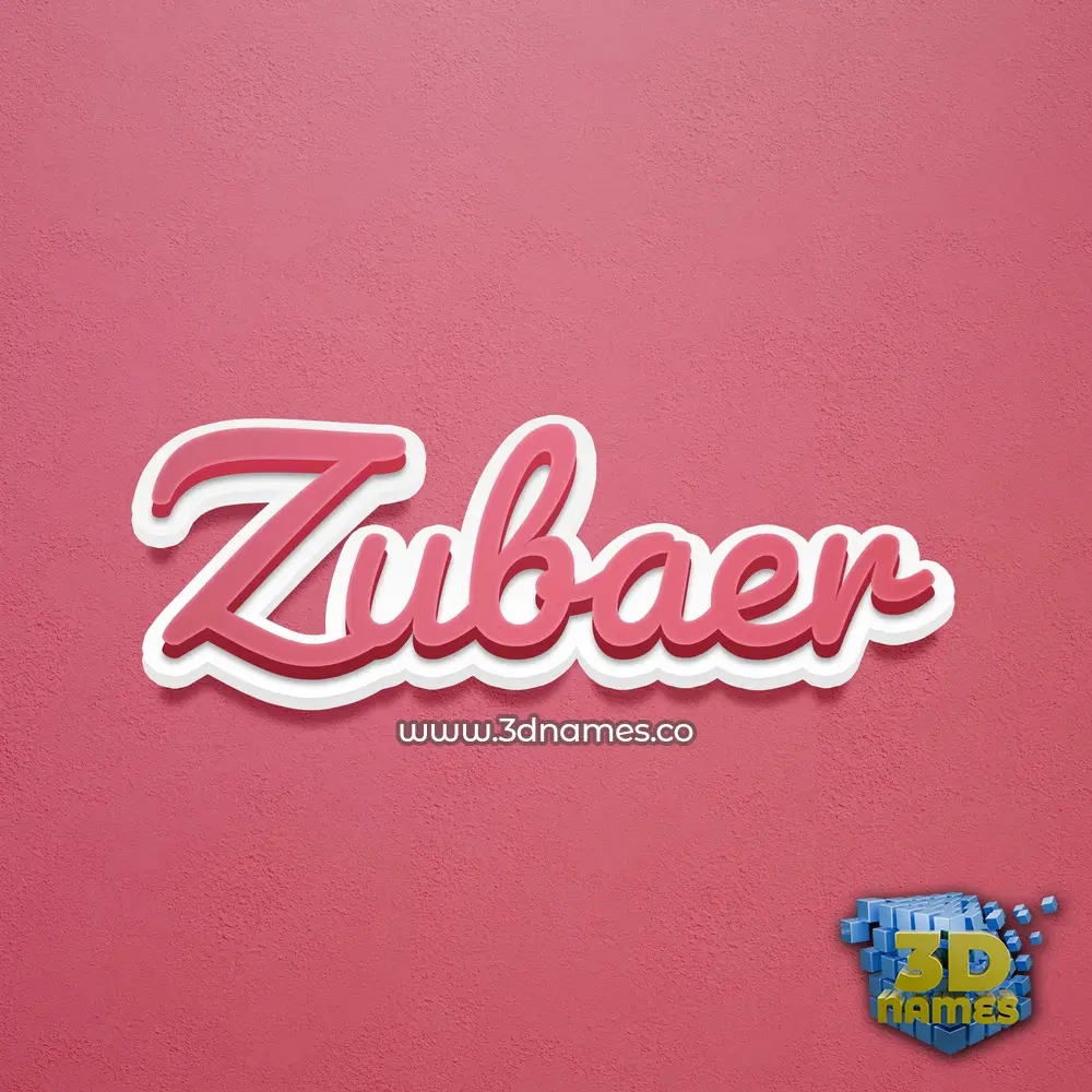 zubaer in Red Scribble style - 3D name wallpaper