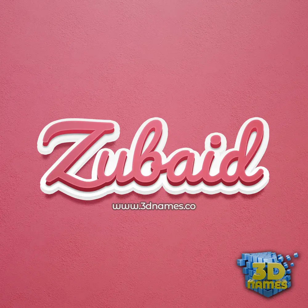 zubaid in Red Scribble style - 3D name wallpaper