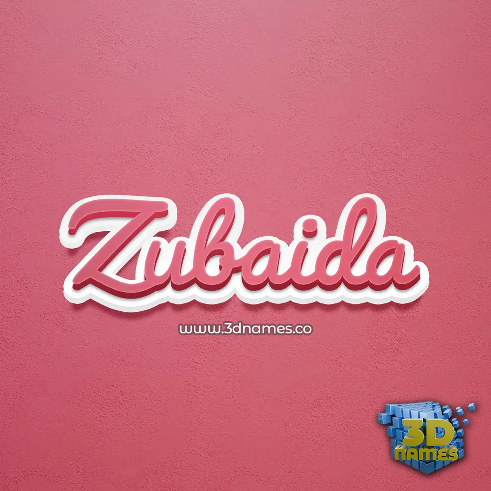 zubaida in Red Scribble style - 3D name wallpaper