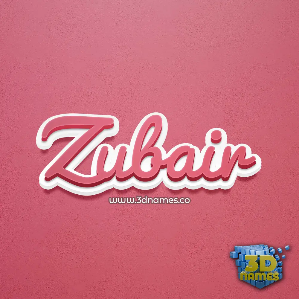 zubair in Red Scribble style - 3D name wallpaper